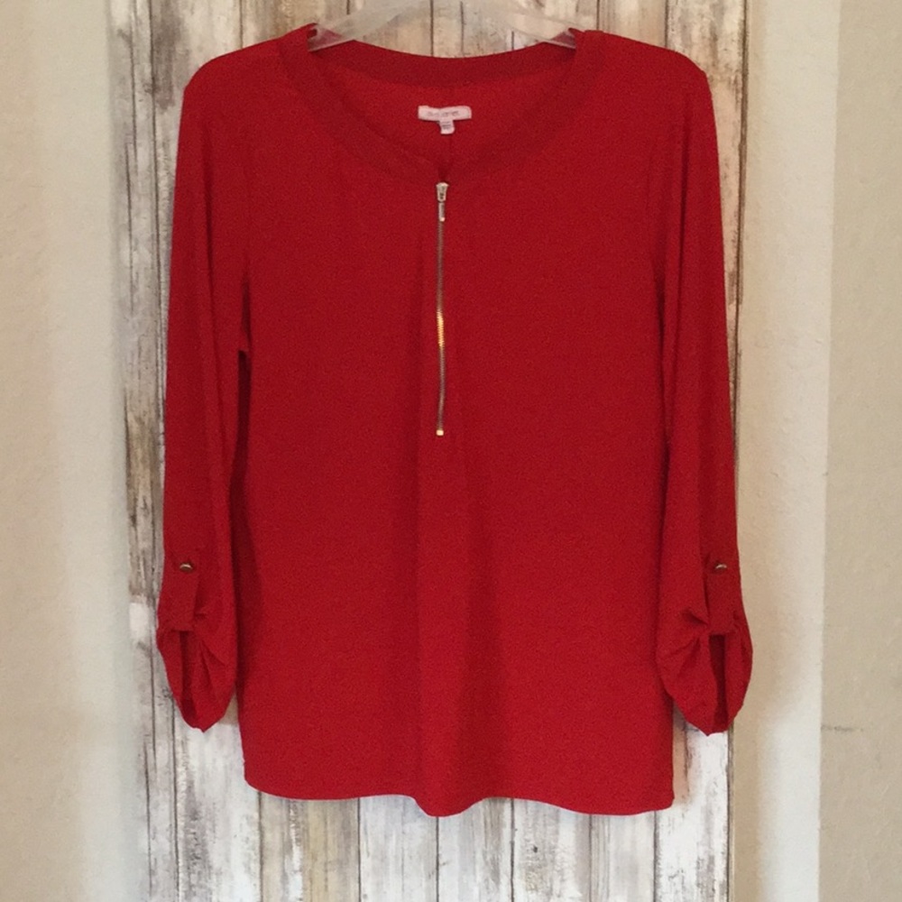 Red longsleeve blouse/ M